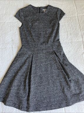 NWOT H&M Black and White Textured Fit-and-Flare Dress
